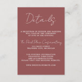 真のシンプル3スクリプミニマルトMarsala結婚の エンクロージャーカード (正面)