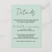 真のシンプル3スクリプミニマルトMint結婚の エンクロージャーカード (正面)