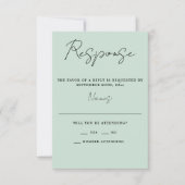 真のシンプル3スクリプミニマルトMint結婚の 出欠カード (正面)