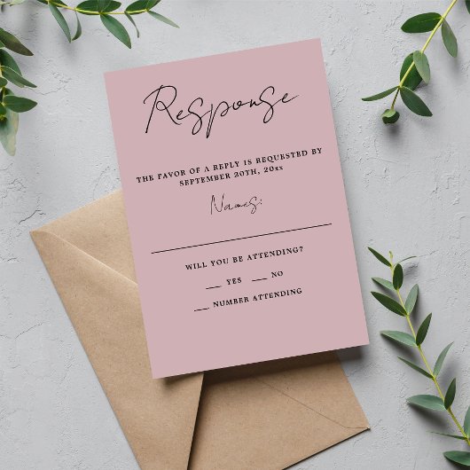 真のシンプル3スクリプミニマルトMoonlight結婚's 出欠カード