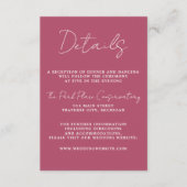 真のシンプル3スクリプミニマルトMulberry結婚の エンクロージャーカード (正面)