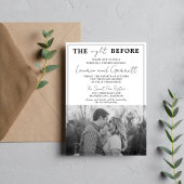 真のシンプル3白黒リハーサルディナー 招待状