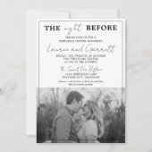 真のシンプル3白黒リハーサルディナー 招待状 (正面)