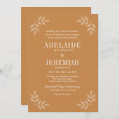 真のシンプル6アプリコット結婚フローラ 招待状 (正面/裏面)