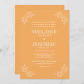 真のシンプル6ソルベ結婚ットフローラ 招待状 (正面/裏面)