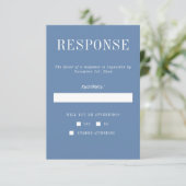 真のシンプル6デニムミニマル結婚リスト 出欠カード (スタンド正面)