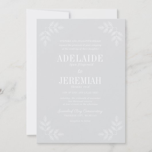 真のシンプル6フローラクールミスト結婚ーズ 招待状 (正面)