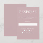 真のシンプル6ムーンライトミニマル結婚リスト 出欠カード (正面/裏面)