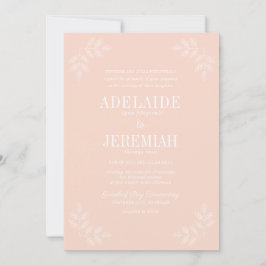 真のシンプル6赤面フローラ結婚式招待状 招待状