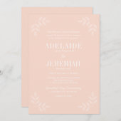 真のシンプル6赤面フローラ結婚式招待状 招待状 (正面/裏面)