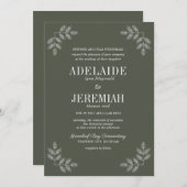 真のシンプル6迷彩柄フローラ結婚式招待状 招待状 (正面/裏面)