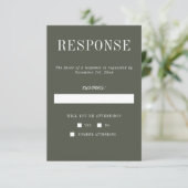 真のシンプル6迷彩柄ミニマル結婚リスト 出欠カード (スタンド正面)