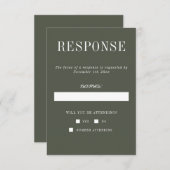 真のシンプル6迷彩柄ミニマル結婚リスト 出欠カード (正面/裏面)