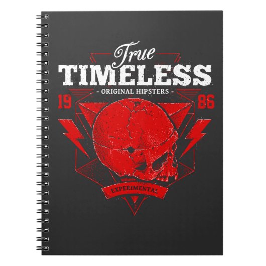 真のタイムレスクリエイティブスカルデザイン ノートブック (正面)