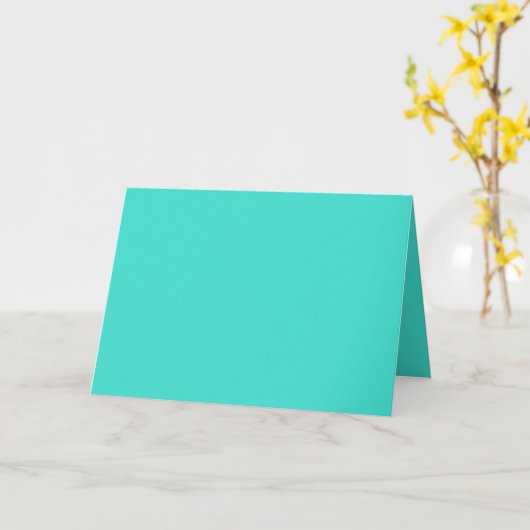 真のターコイズ カード (黄色い花)