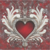 真のハートバレンタインのビニールカットシール シール (正面)