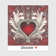 真のハートバレンタインのビニールカットシール