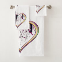 真のバスタオルハートセットへ