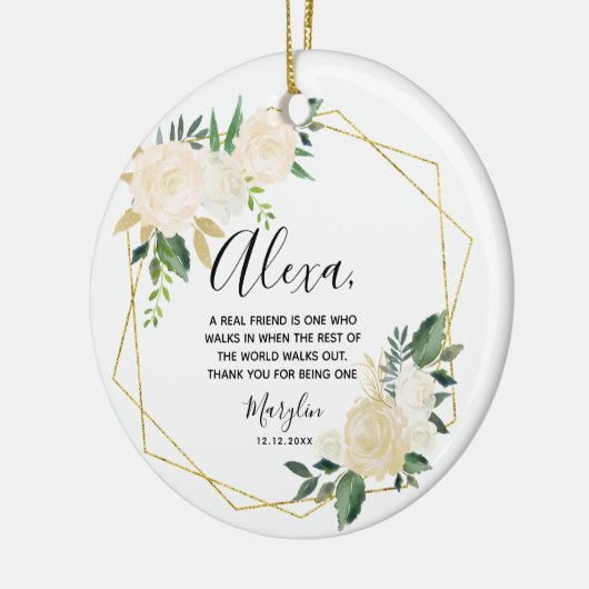 真のパーソナライズされた友達はセラと遠く離れてはいない セラミックオーナメント (左)