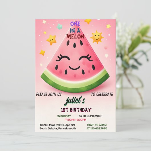 真のピンクの夏の1日のメロンの最初の1日 招待状 (スタンド正面)