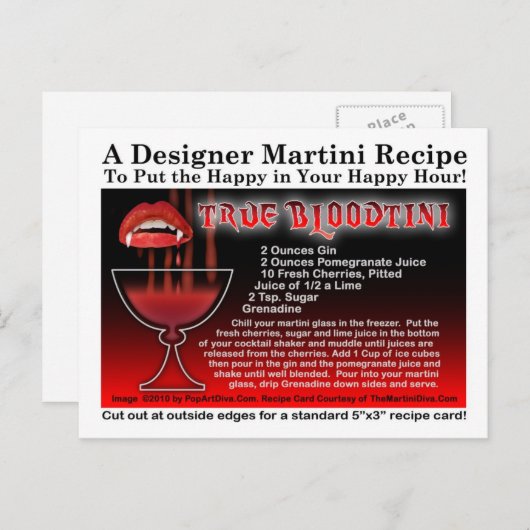 真のブラッティニハロウィーンマルティニレシピはがき ポストカード (正面/裏面)