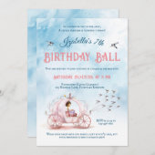 真のプリンセス誕生日パーティーの招待状 招待状 (正面/裏面)