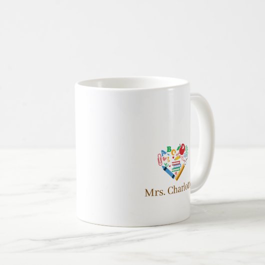 真のプレ素晴らしスクール先生-名前をカスタムする コーヒーマグカップ (正面右)