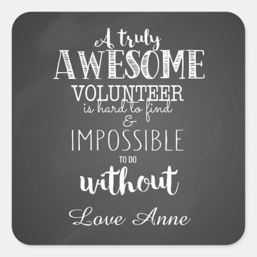 真のボランティ素晴らしアスタッフの贈り物 スクエアシール (正面)