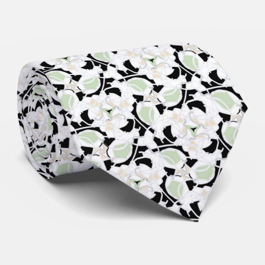 真のミントつる植物バウンティフル花模様 ネクタイ (ロール)