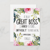 真のメンター素晴らしギフトメンター感謝引用文 サンキューカード (正面/裏面)