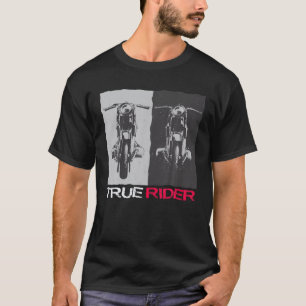 真のライダー、アンティークオートバイラバー、バイクもしくは自転車に乗る人ユニフォー Tシャツ