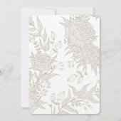 真のロマンスフォイルフローラフレームベビーシャワー 招待状 (裏面)