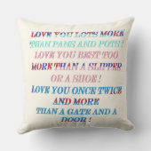 真のロマンス詩のパターンのピンク クッション (裏面)