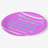 真のロマンス詩のパターンのピンク ペーパープレート (アングル)