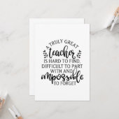 真の先生は見つ素晴らしける懸命 カード (正面/裏面インサイチュ)