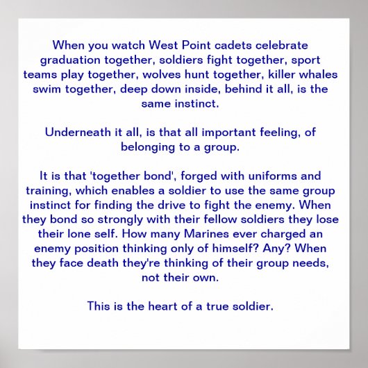 真の兵士のハート ポスター (正面)