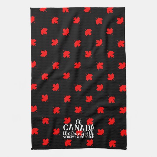 真の北の強さと自由なカナダ キッチンタオル (縦)