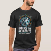 真の北 コンパス オオカミ アドベンチャー Tシャツ (正面)