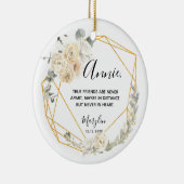 真の友パーソナライズされた人は決して遠く離れない セラミックオーナメント (右)