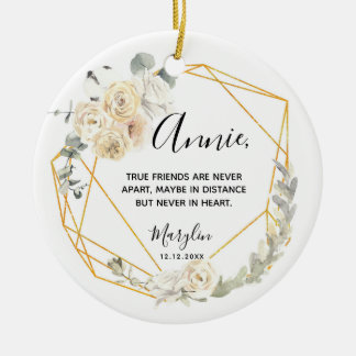 真の友パーソナライズされた人は決して遠く離れない セラミックオーナメント