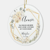 真の友パーソナライズされた人は決して遠く離れない セラミックオーナメント (左)