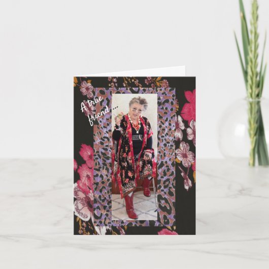 真の友人の誕生日ウィッシュ折り返しグリーティングカード カード (正面)