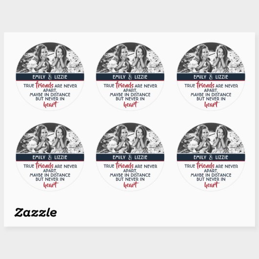 真の友人は決して写真と名前と離れない ラウンドシール (シート)