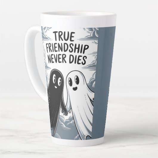 真の友情は決して手を持って幽霊を死なない カフェラテマグ (左アングル)