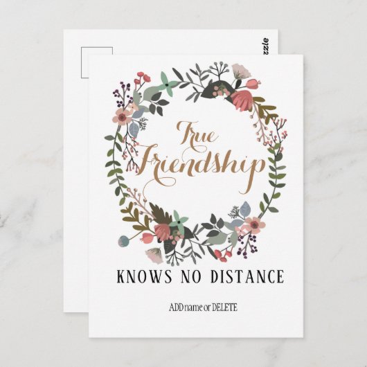 真の友情引用文友人感謝ことわざ ポストカード (正面/裏面)