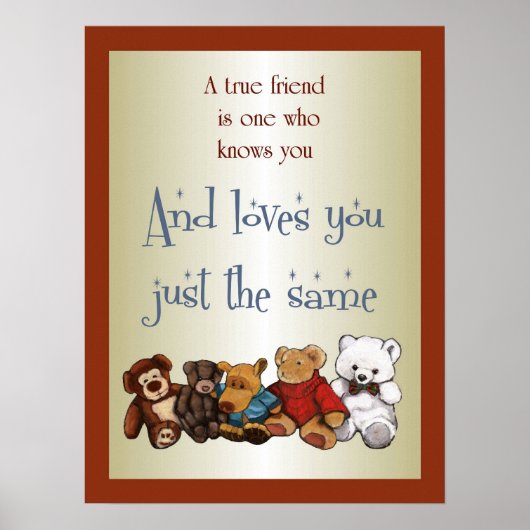 真の友情:テディベア,詰まったトイ:アート ポスター (正面)