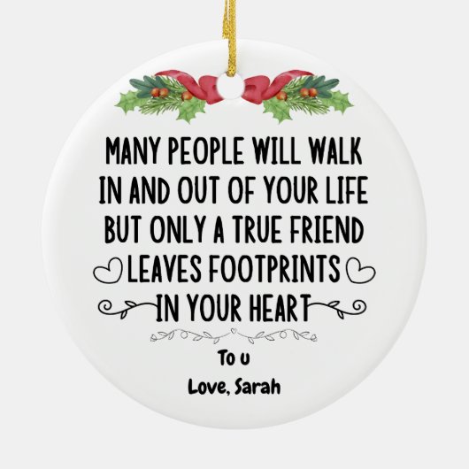 真の友葉達の足跡がハートに セラミックオーナメント (裏面)