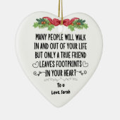 真の友葉達の足跡がハートに セラミックオーナメント (右)