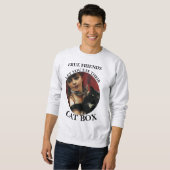 真の友達が猫の箱を使う スウェットシャツ (正面フル)