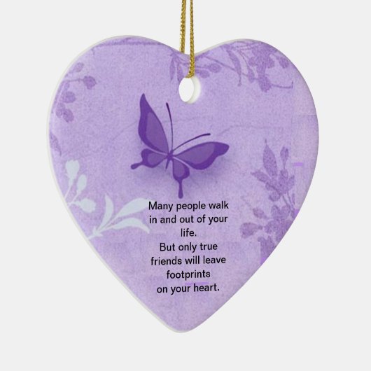 真の友達の発言を用いる蝶 セラミックオーナメント (右)